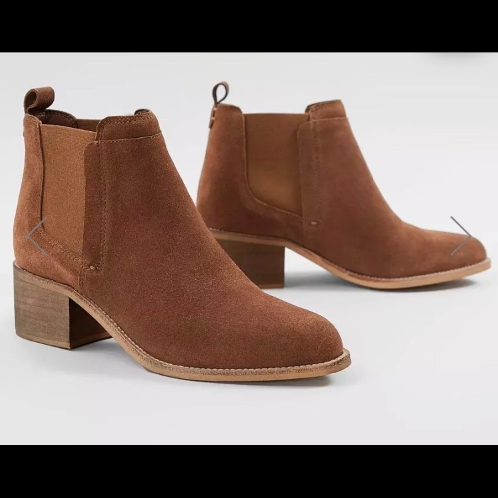CREVO CHELSEA LEATHER SUEDE PULL-ON ANKLE BOOTIES 8 MEDIUM